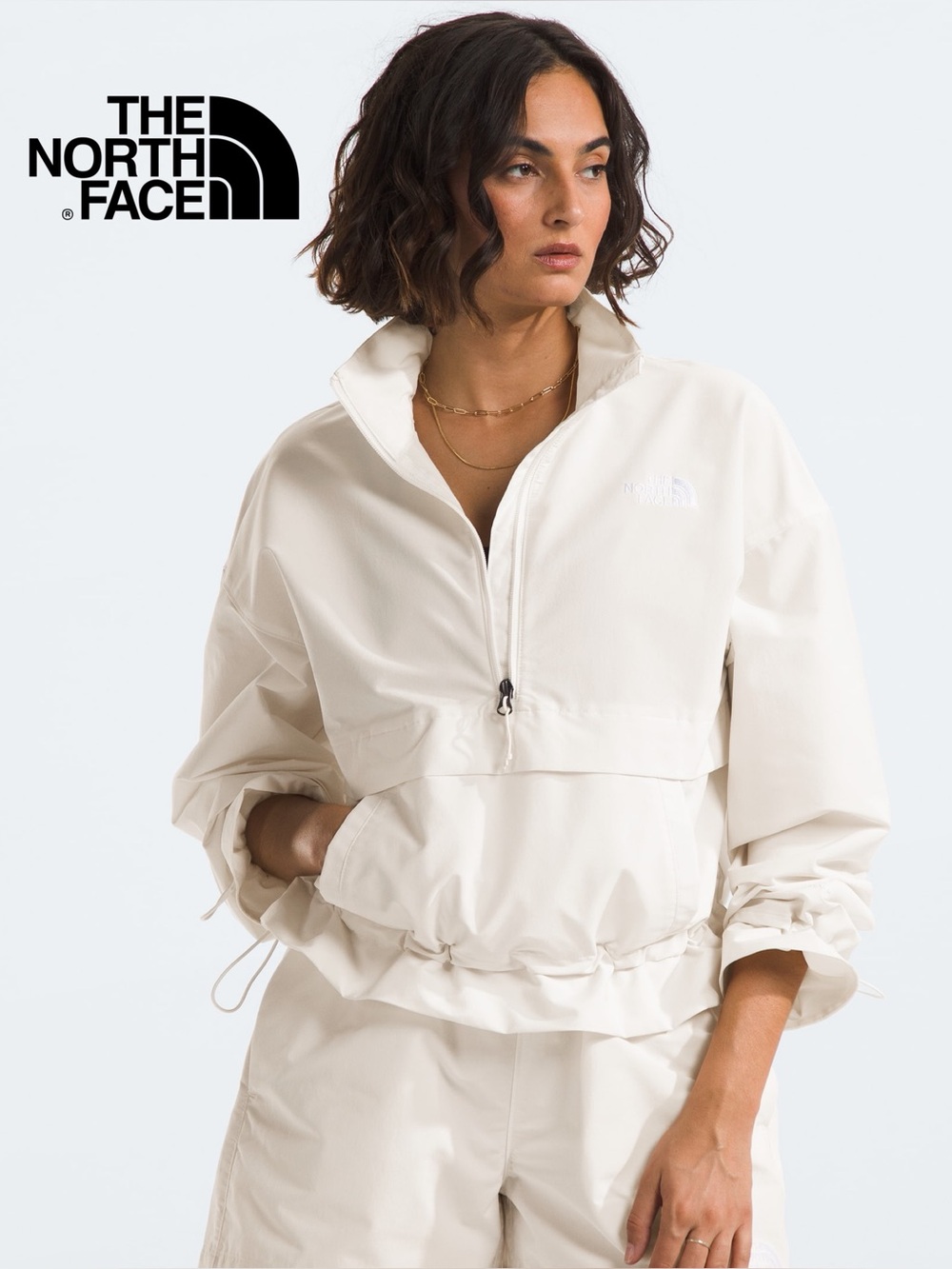 🆕 NWT The North Face Women’s TNF™ Easy Wind Pullover in White Dune